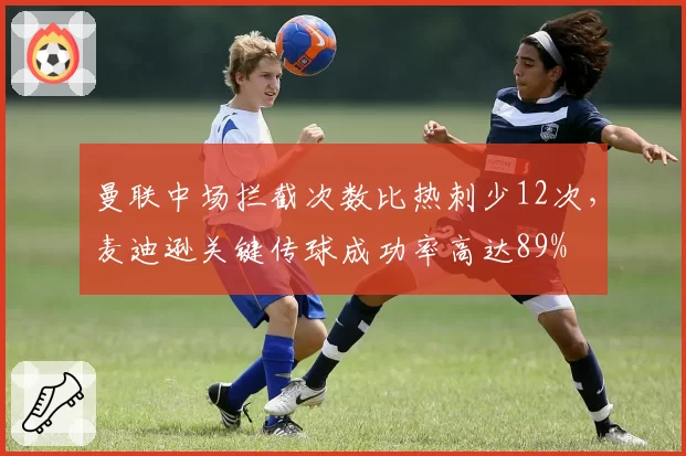 曼联中场拦截次数比热刺少12次，麦迪逊关键传球成功率高达89%