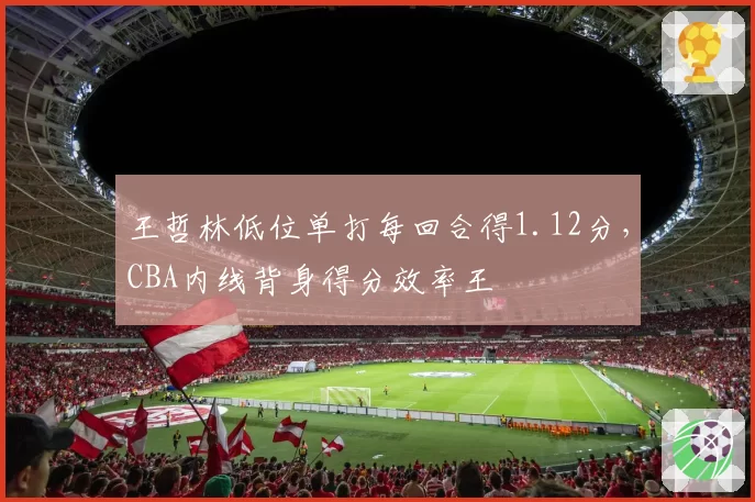 王哲林低位单打每回合得1.12分，CBA内线背身得分效率王